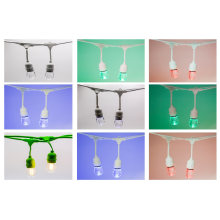 Outdoor Weatherproof Commercial Grade LED String Light with Hanging Sockets Bulbs S14 S60